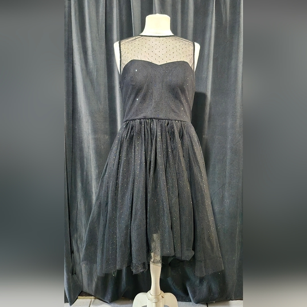 Donna Morgan Black Satin Dress